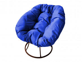 Кресло Пончик без ротанга синяя подушка в Ноябрьске - noyabrsk.magazinmebel.ru | фото