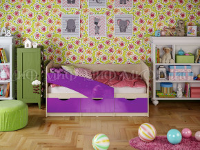 Кровать Бабочки 1600 Фиолетовый металлик в Ноябрьске - noyabrsk.magazinmebel.ru | фото