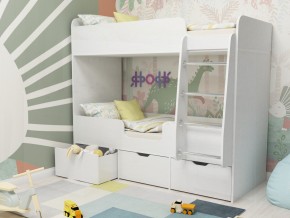 Кровать двухъярусная Малыш двойняшка белый в Ноябрьске - noyabrsk.magazinmebel.ru | фото
